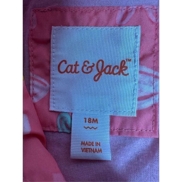 Cat & Jack WATERPROOF RAIN COAT LINED HOODED RAIN JACKET GIRLS SIZE 18M - Picture 3 of 10